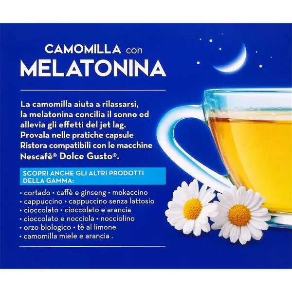 10 Capsule Ristora Solubili Camomilla con Melatonina - Compatibili Nescafé Dolce Gusto