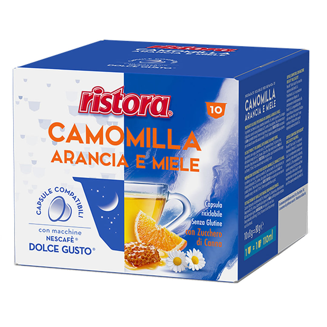 10 Capsule Camomilla Arancia e Miele Ristora compatibili Nescafé Dolce Gusto
