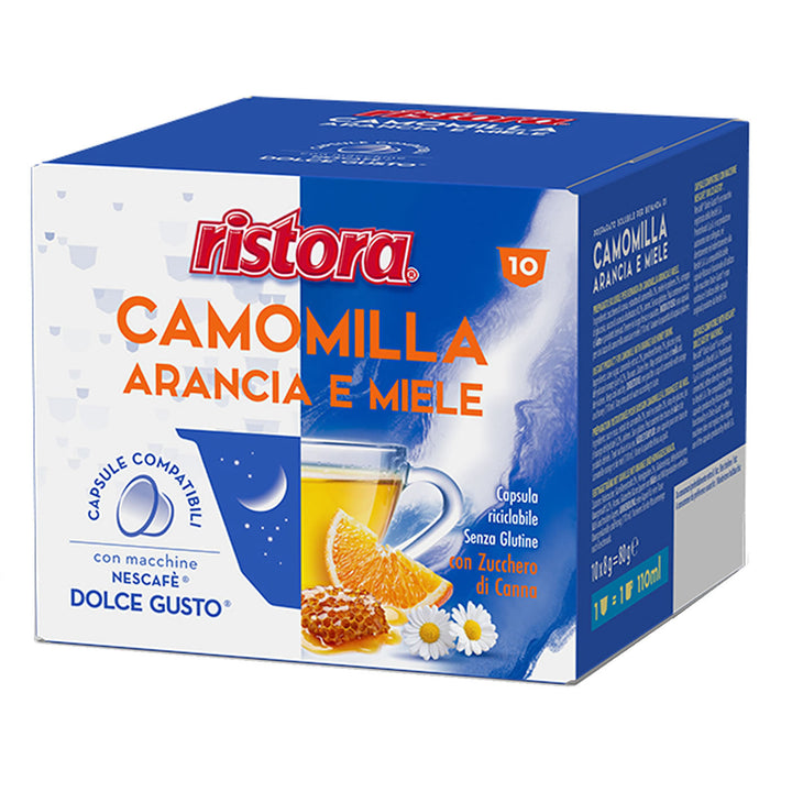 10 Capsule Camomilla Arancia e Miele Ristora compatibili Nescafé Dolce Gusto