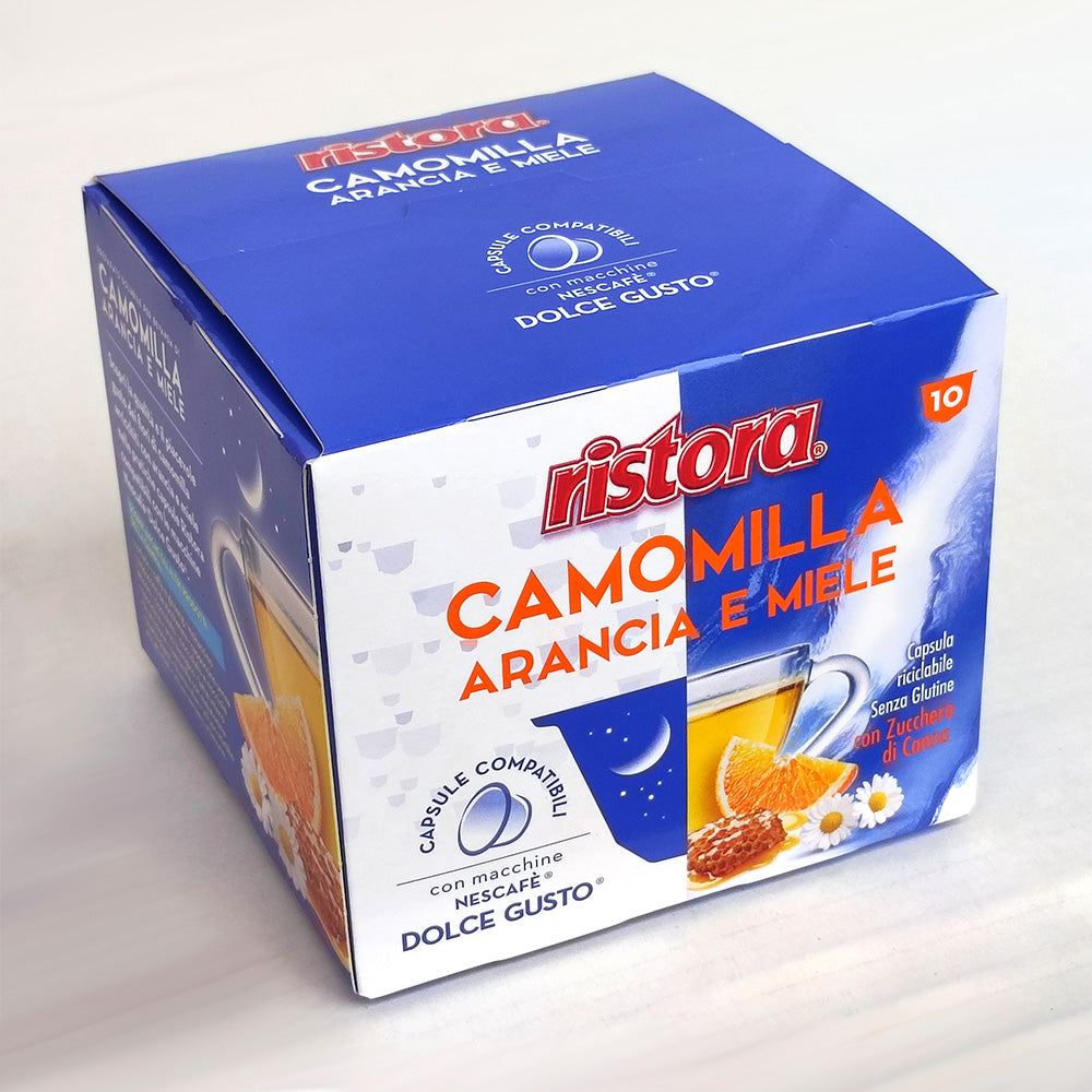 10 Capsule Compatibili Nescafé Dolce Gusto Ristora - Camomilla Arancia e Miele
