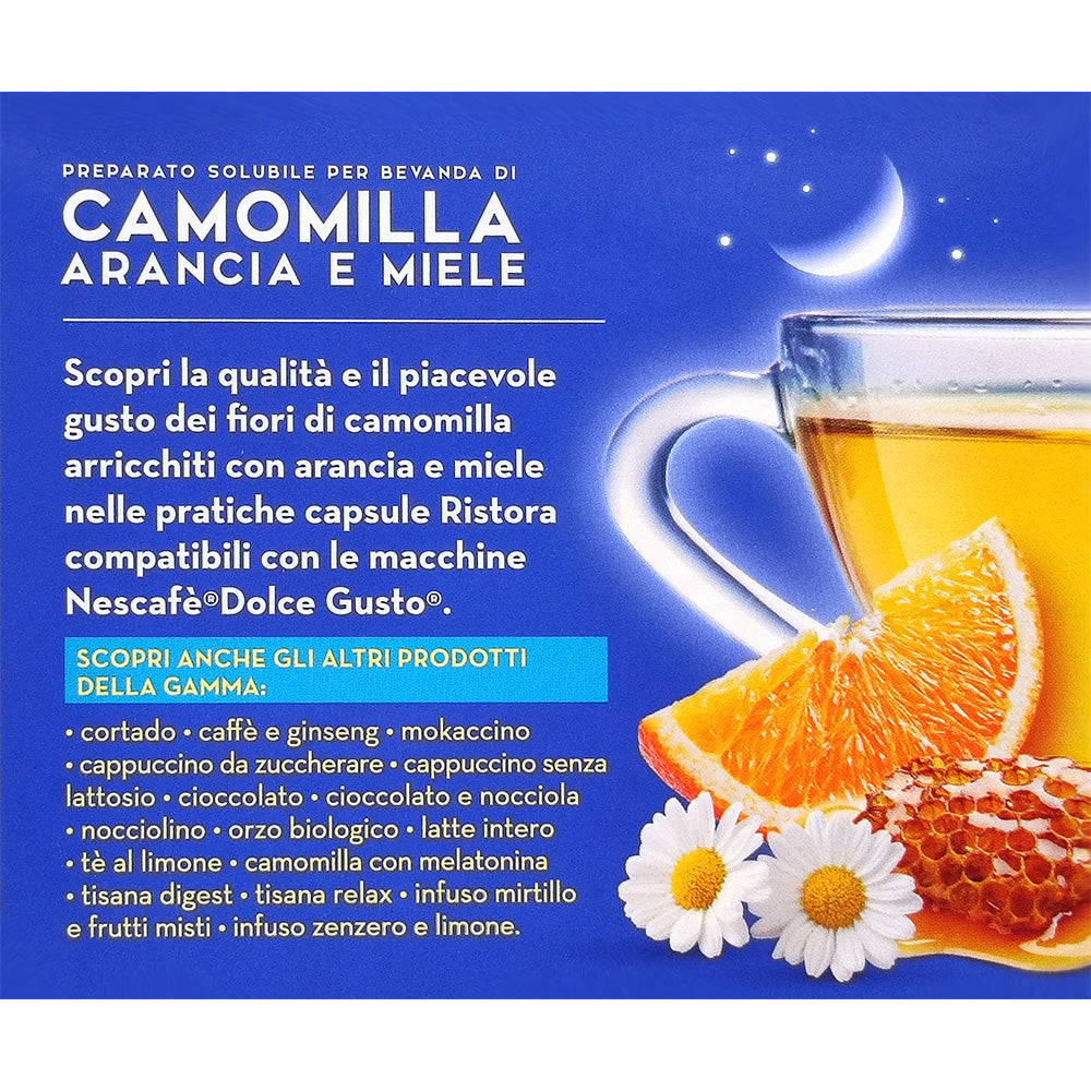 10 Capsule Compatibili Nescafé Dolce Gusto Ristora - Camomilla Arancia e Miele