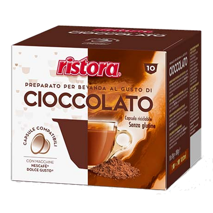 10 Capsule Ristora Cioccolato compatibili con Nescafé Dolce Gusto