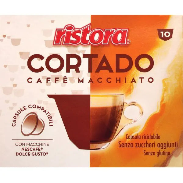 10 Capsule Ristora Cortado Caffè Macchiato compatibili con Nescafé Dolce Gusto