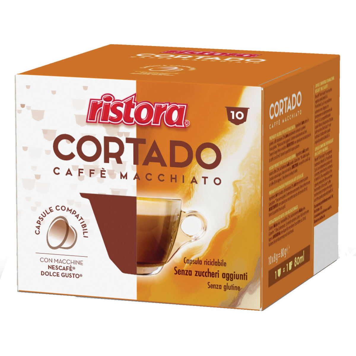 10 Capsule Ristora Cortado Caffè Macchiato - compatibili con Nescafé Dolce Gusto