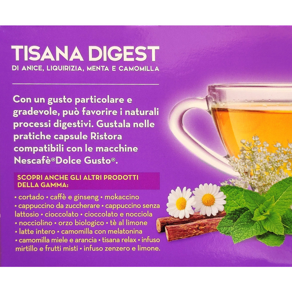 10 Capsule Tisana Digest Ristora compatibili Nescafé Dolce Gusto