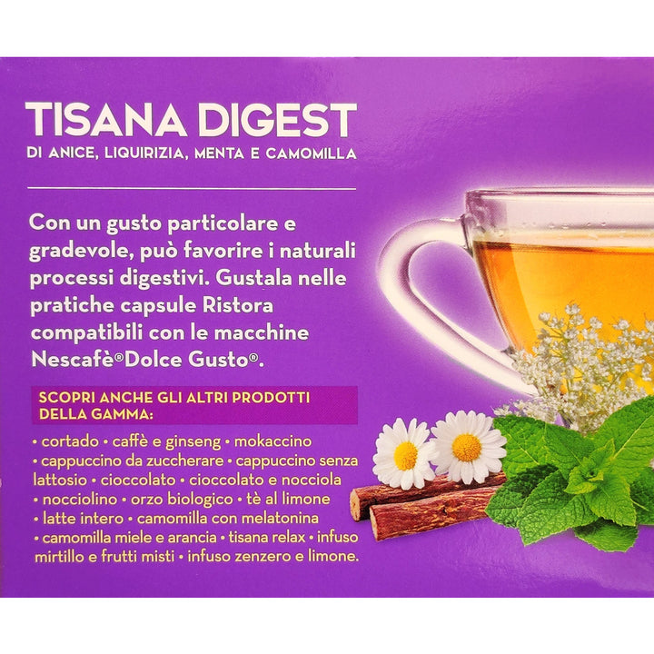 10 Capsule Tisana Digest Ristora compatibili Nescafé Dolce Gusto