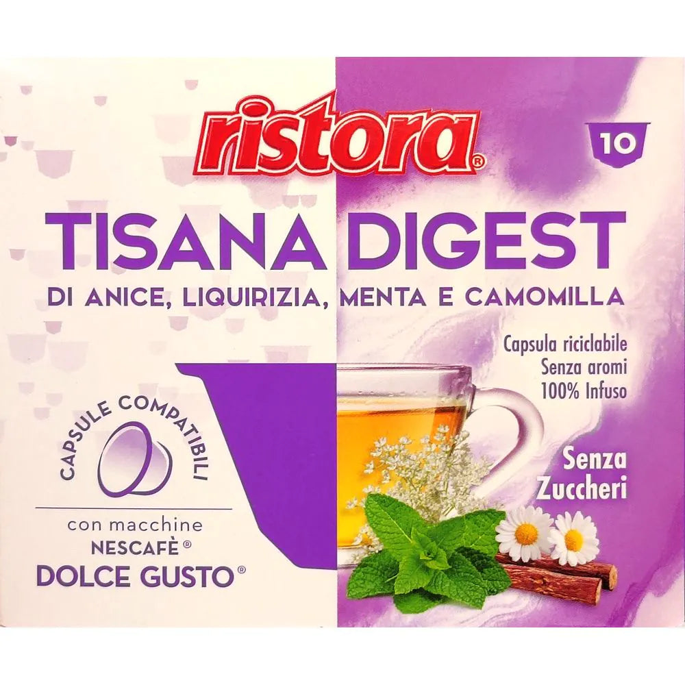 10 Capsule Compatibili Nescafé Dolce Gusto Ristora - Tisana Digest