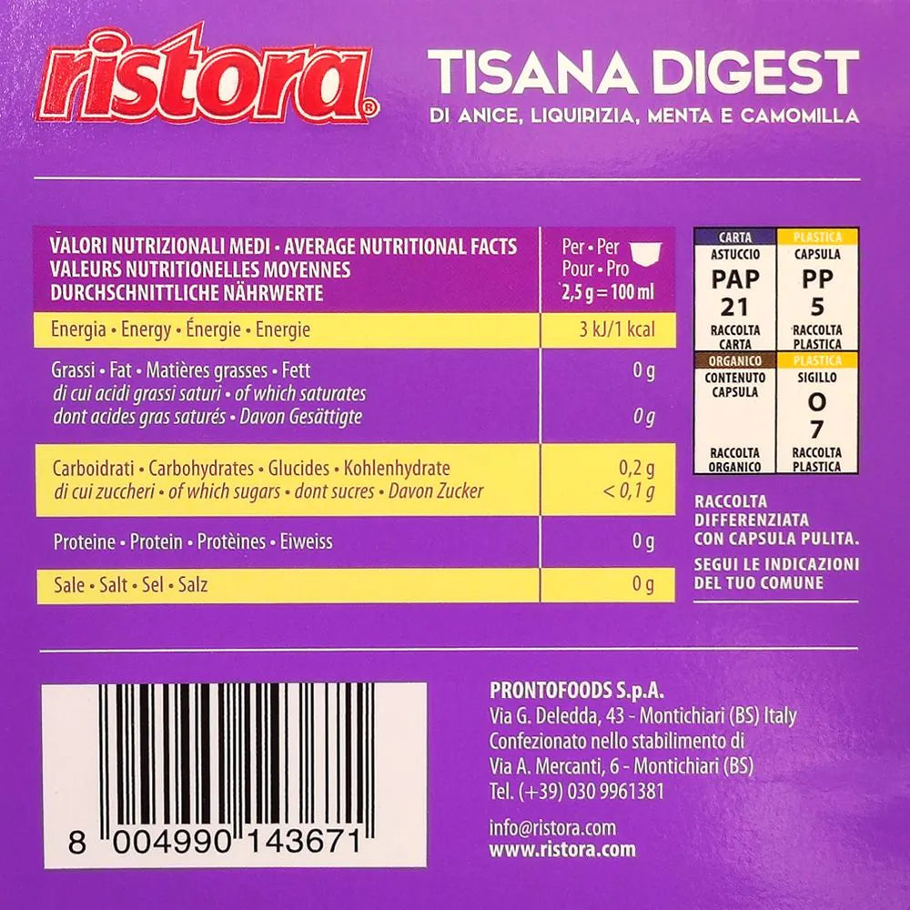 10 Capsule Compatibili Nescafé Dolce Gusto Ristora - Tisana Digest