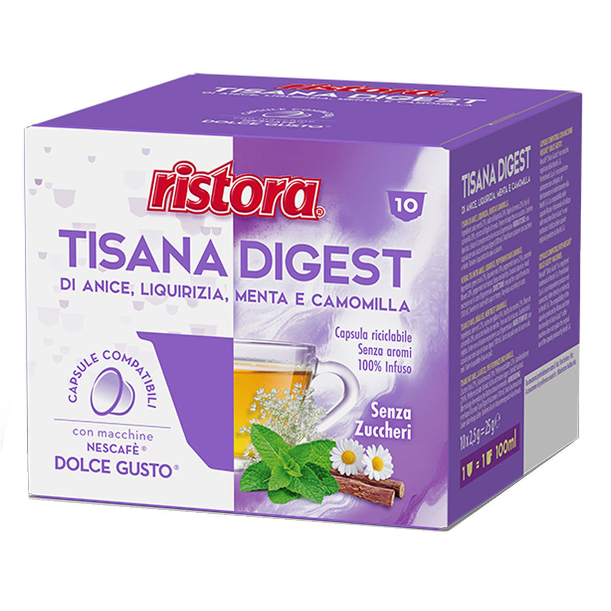 10 Capsule Compatibili Nescafé Dolce Gusto Ristora - Tisana Digest