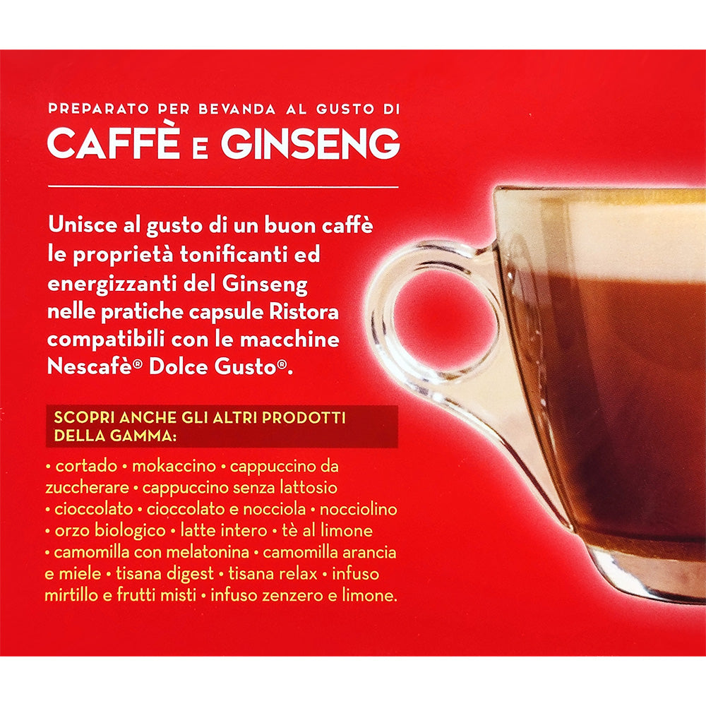 10 Capsule Compatibili Nescafé Dolce Gusto Ristora - Caffè e Ginseng