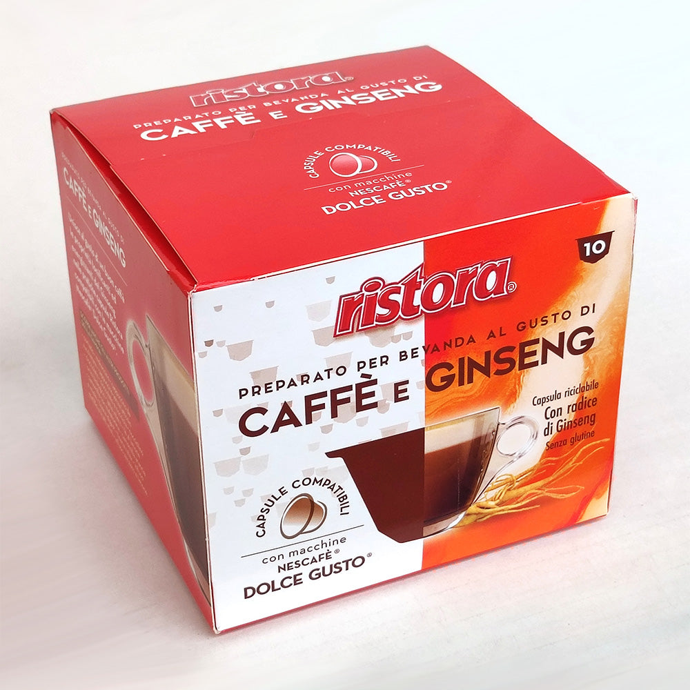 10 Capsule caffè e ginseng compatibili con Nescafè Dolce Gusto