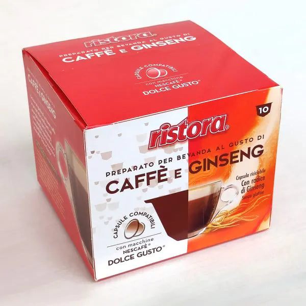 10 Capsule Ristora Caffè e Ginseng compatibili con Nescafé Dolce Gusto