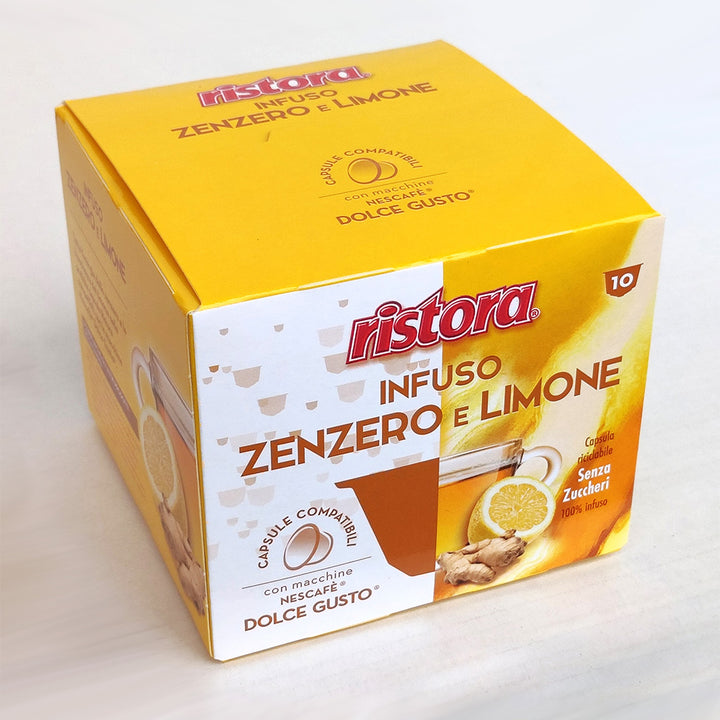 10 capsule Ristora Zenzero e Limone compatibili DOLCE GUSTO