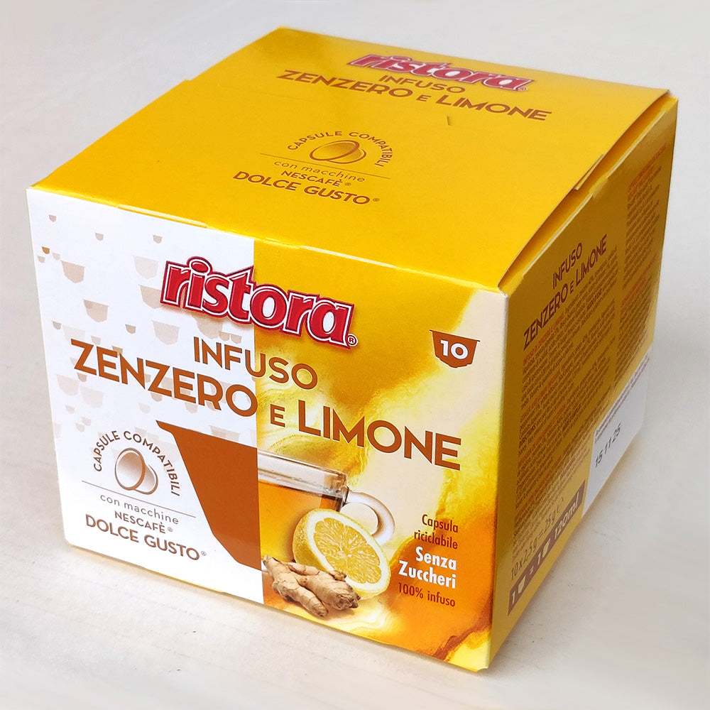 10 Capsule Compatibili Nescafé Dolce Gusto Ristora - Zenzero e Limone
