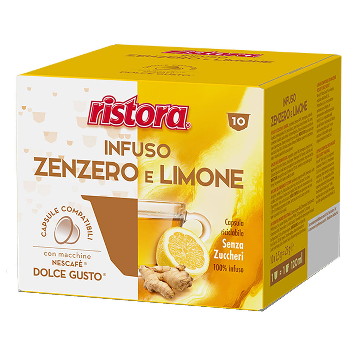 10 Capsule Compatibili Nescafé Dolce Gusto Ristora - Zenzero e Limone