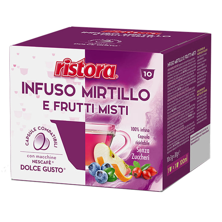 10 capsule Ristora infuso Mirtillo e frutti misti per DOLCE GUSTO