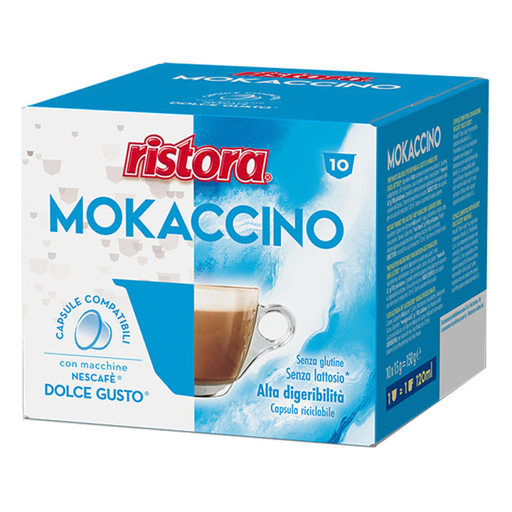 10 Capsule Ristora Compatibili Dolce Gusto Mokaccino Senza Lattosio