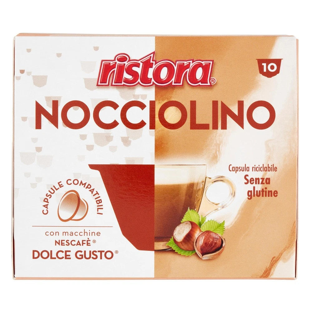 10 Capsule Ristora Compatibili Nescafé Dolce Gusto Nocciolino