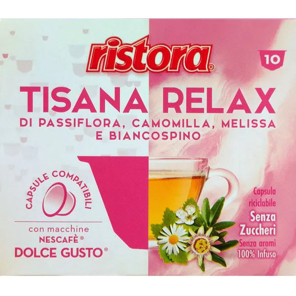 10 Capsule Tisana Relax Ristora compatibili con Nescafé Dolce Gusto