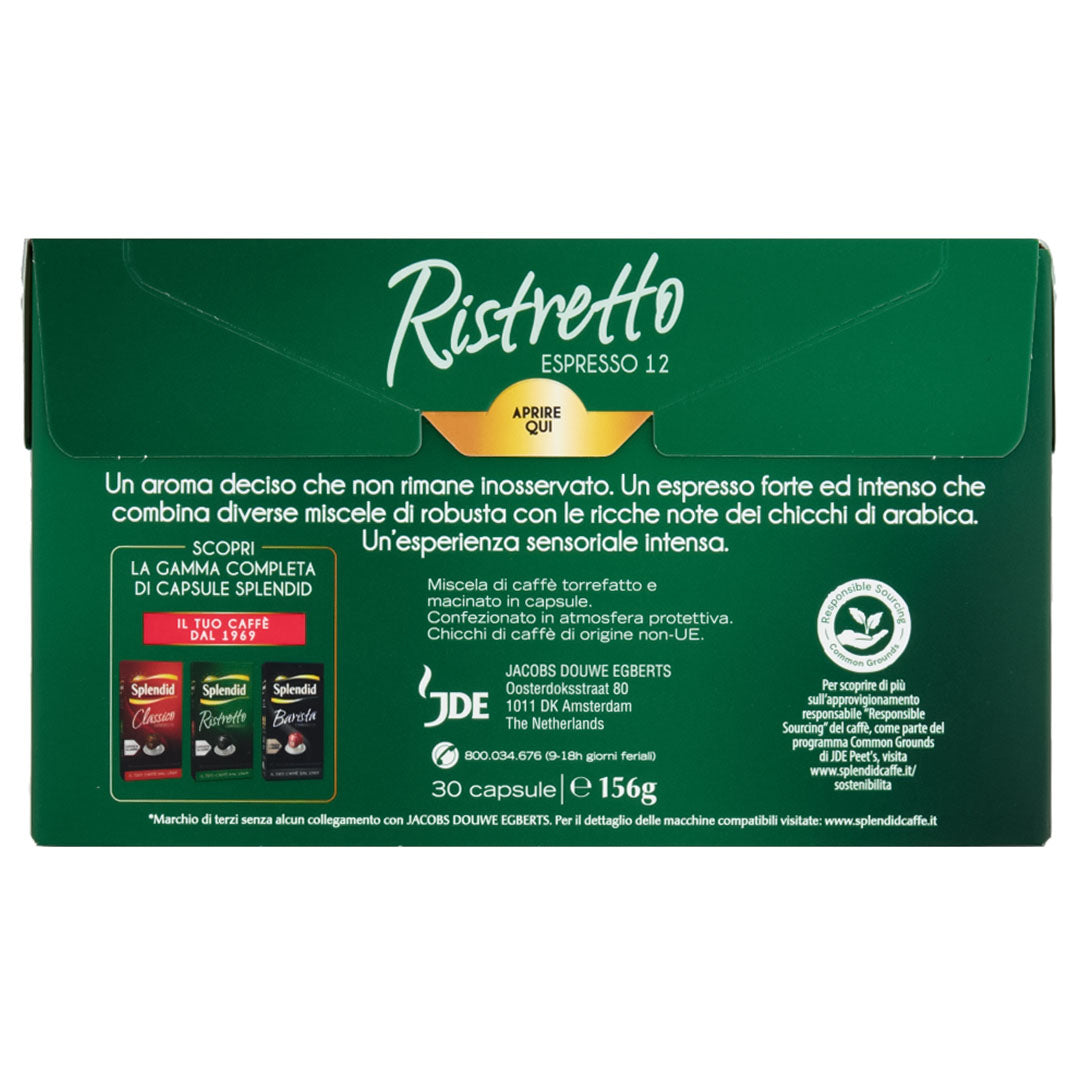 30 Capsule Splendid gusto Ristretto - Compatibili con Nespresso