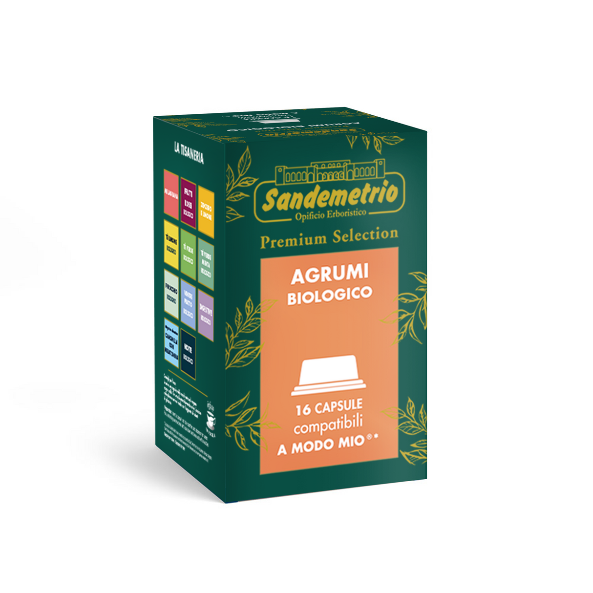 16 Capsule Sandemetrio A Modo Mio - Infuso agli Agrumi Biologico