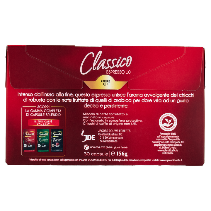 Splendid Capsule Classico Compatibili Nespresso – Confezione da 30 capsule