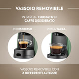 Lavazza Tiny Eco - Macchina da caffè + kit 72 Capsule Lavazza A Modo Mio (Crema e Gusto Classico - Qualità Rossa)