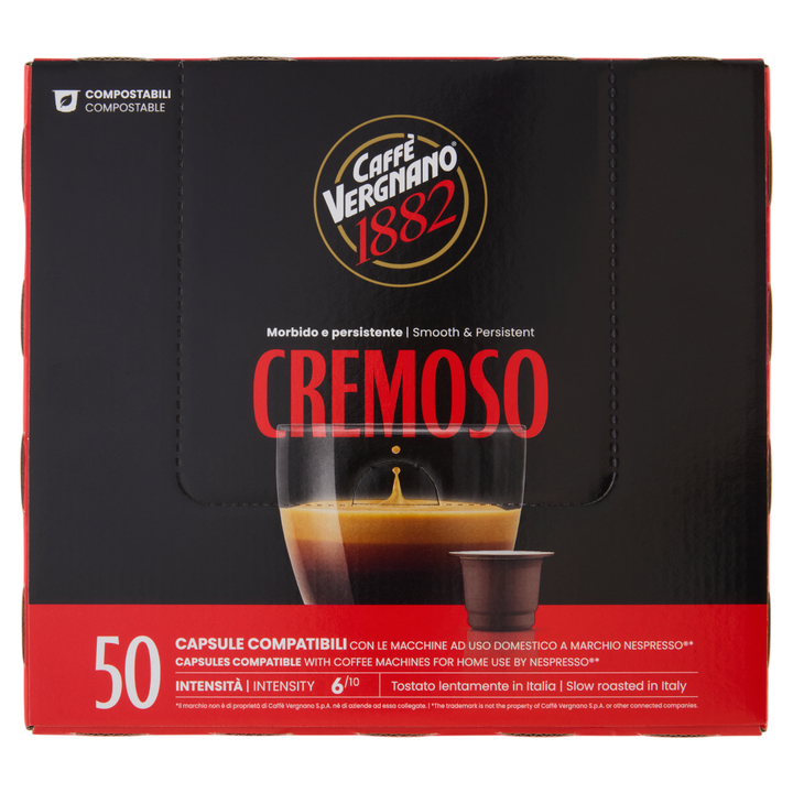 Caffè Vergnano Cremoso - 50 Capsule Compatibili Nespresso