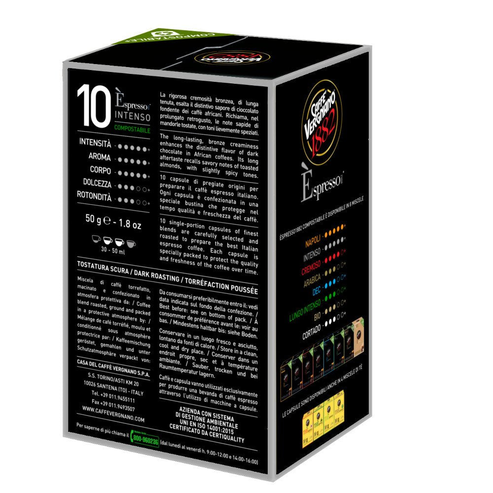 10 Capsule Vergnano Espresso Intenso compatibili con Nespresso