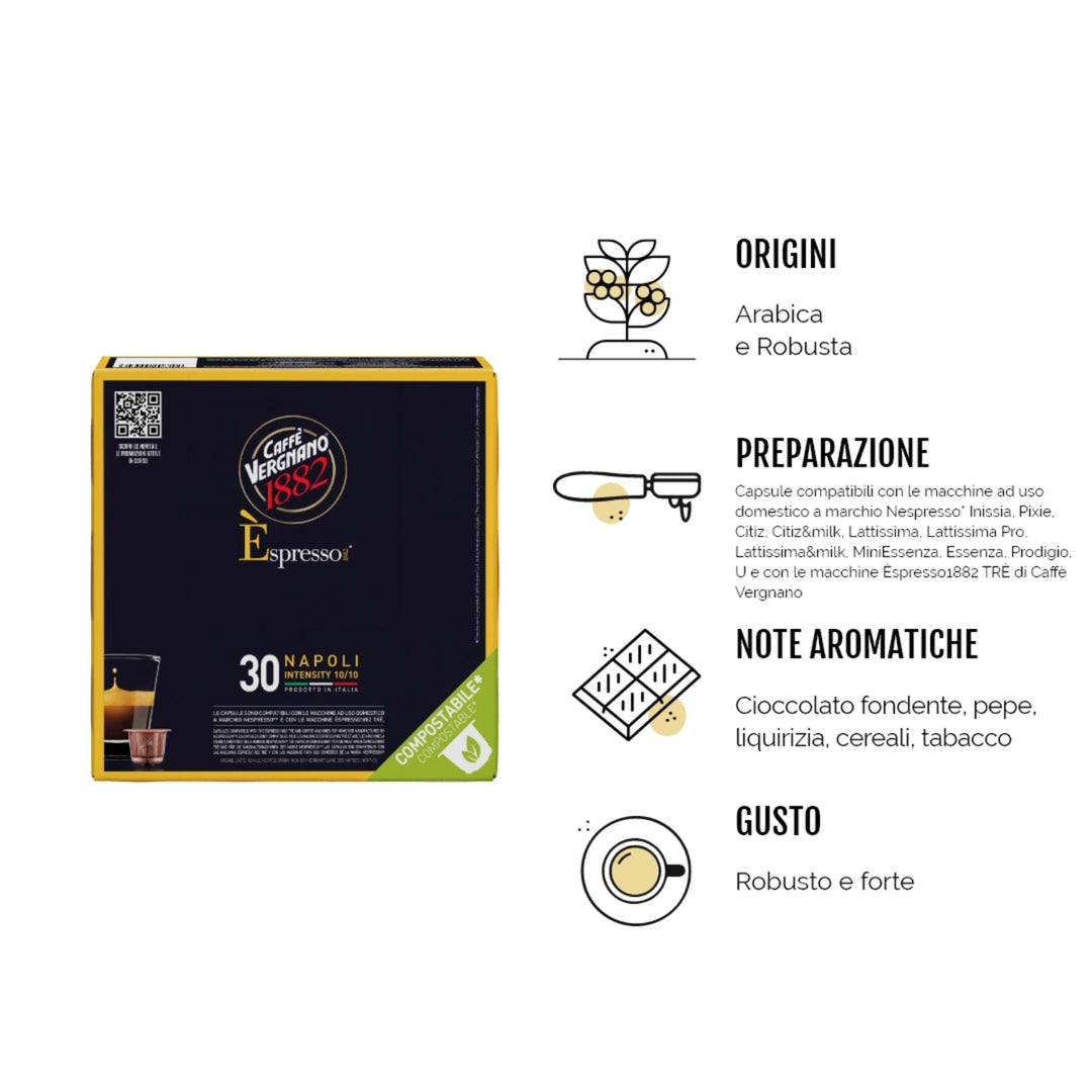 Caffè Vergnano Napoli - 50 Capsule Compatibili Nespresso