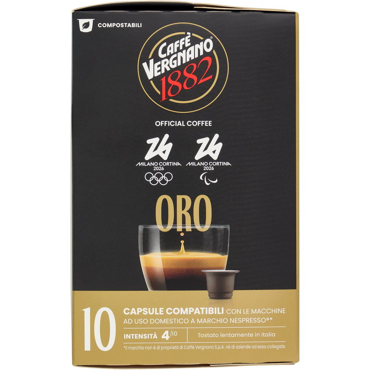 10 Capsule Caffè Vergnano Oro Compostabili Compatibili Nespresso