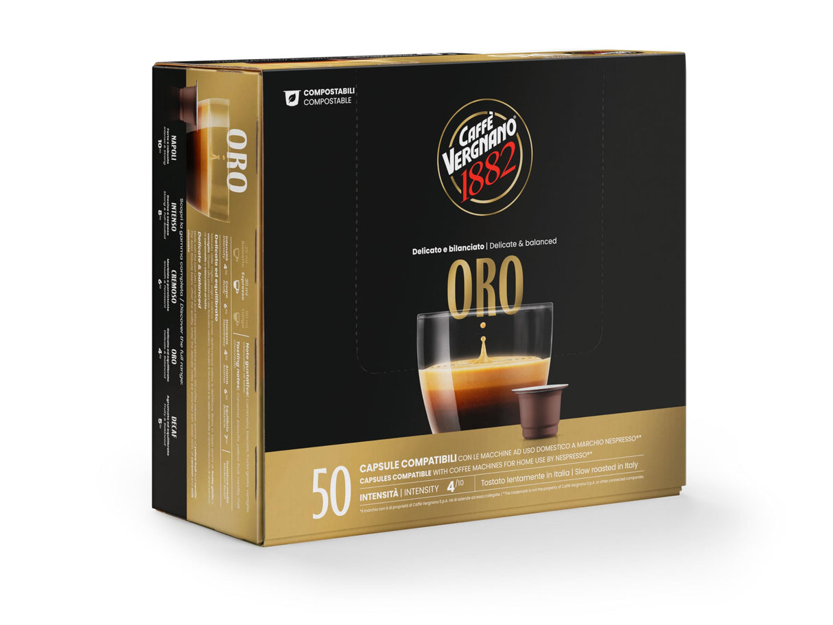 Caffè Vergnano Oro - 50 Capsule Compatibili Nespresso