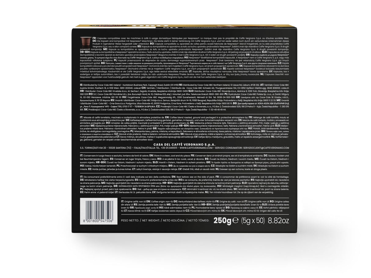 Caffè Vergnano Oro - 50 Capsule Compatibili Nespresso