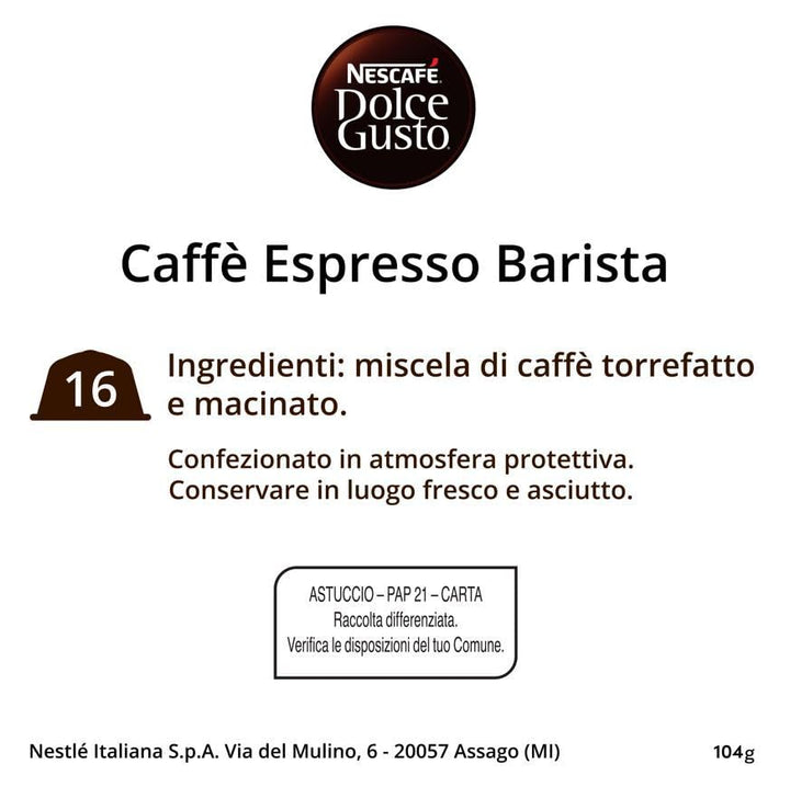90 Capsule Nescafé Dolce Gusto -  Espresso Barista Maxiformato