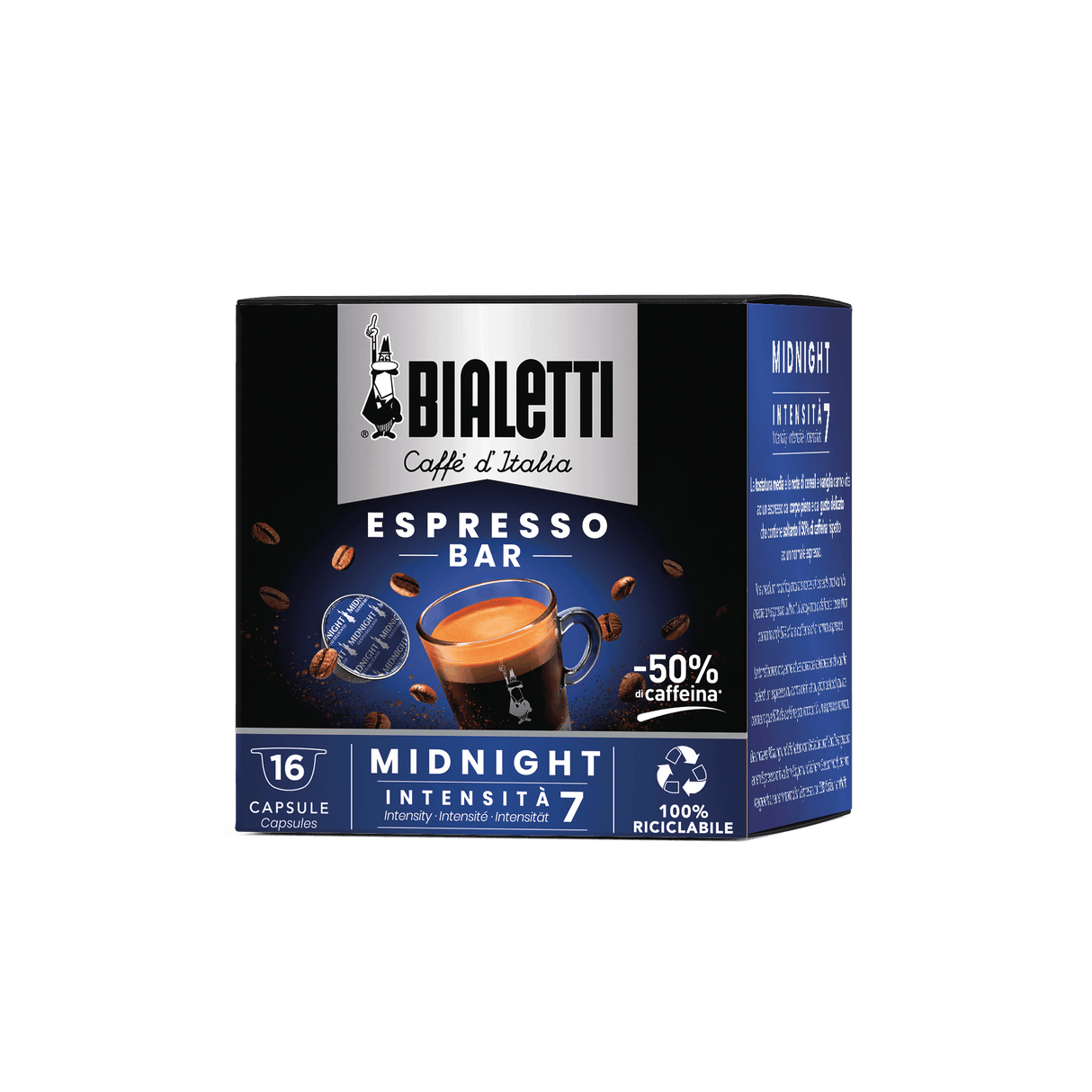 16 Capsule Caffè d'Italia Midnight Bialetti – Caffè Intenso e Avvolgente