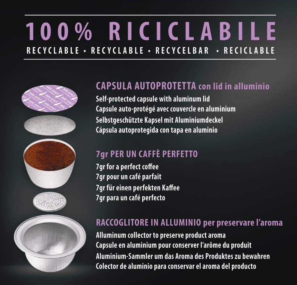Bialetti Caffè d'Italia Milano - 72 Capsule per macchine Bialetti