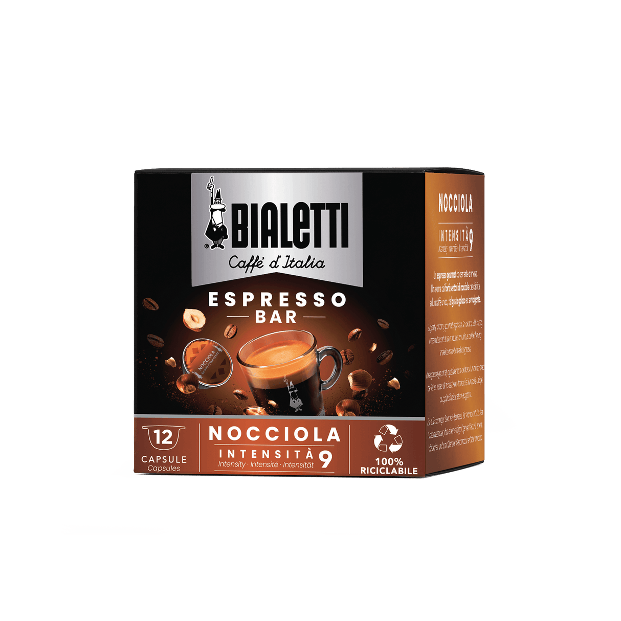12 Capsule Bialetti Il Caffè D'Italia alla Nocciola – Gusto Avvolgente e Intenso