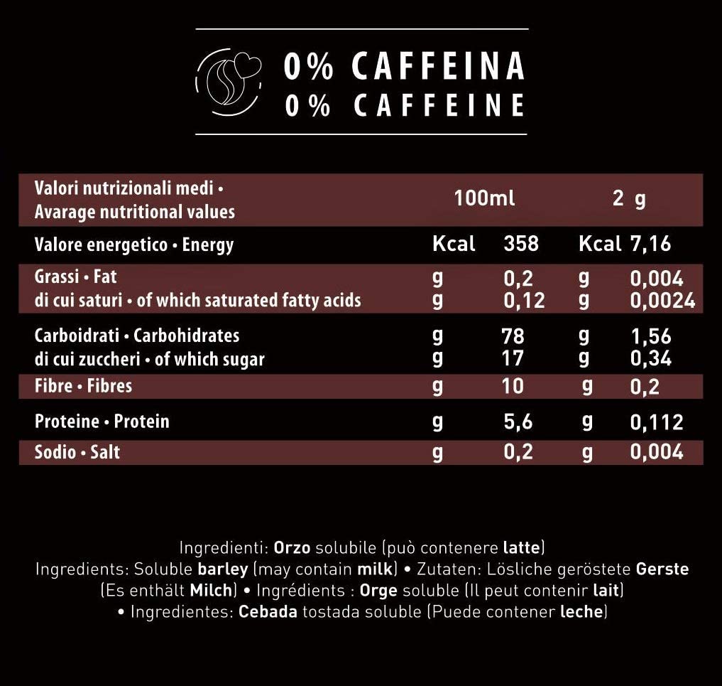 12 Capsule Bialetti Caffè d'Italia Orzo – Bevanda Naturale e Senza Caffeina