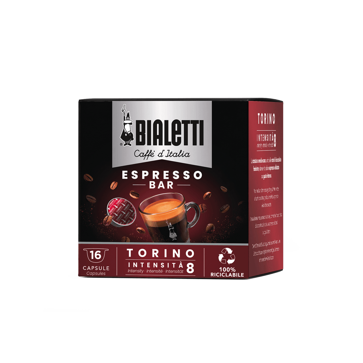 16 Capsule Bialetti Caffè d'Italia Torino – Espresso Ricco e Deciso