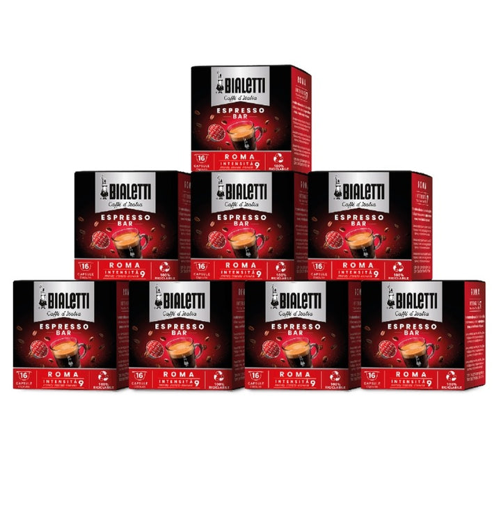 128 Capsule Bialetti Caffè d'Italia Roma - Multipack Espresso Robusto e Aromatico