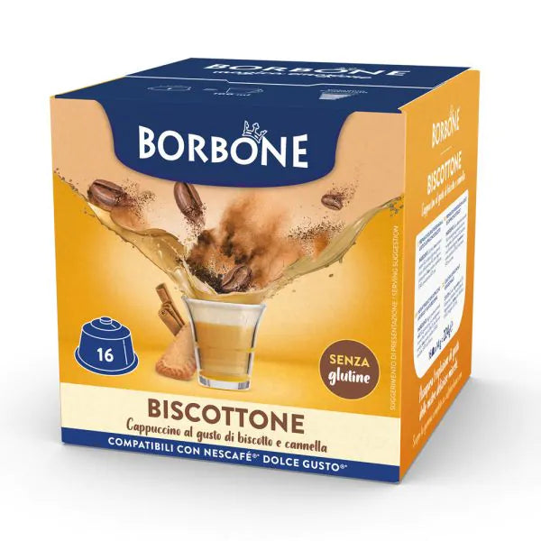 16 Capsule Borbone Compatibili Dolce Gusto Biscottone