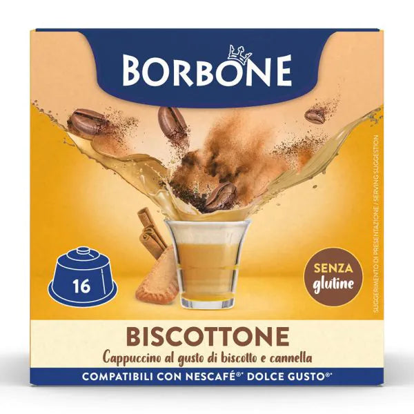 16 Capsule Borbone Compatibili Dolce Gusto Biscottone