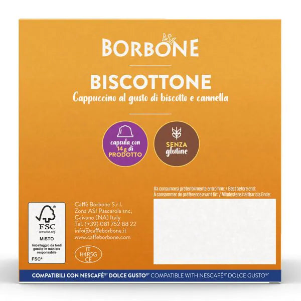 16 Capsule Borbone Compatibili Dolce Gusto Biscottone
