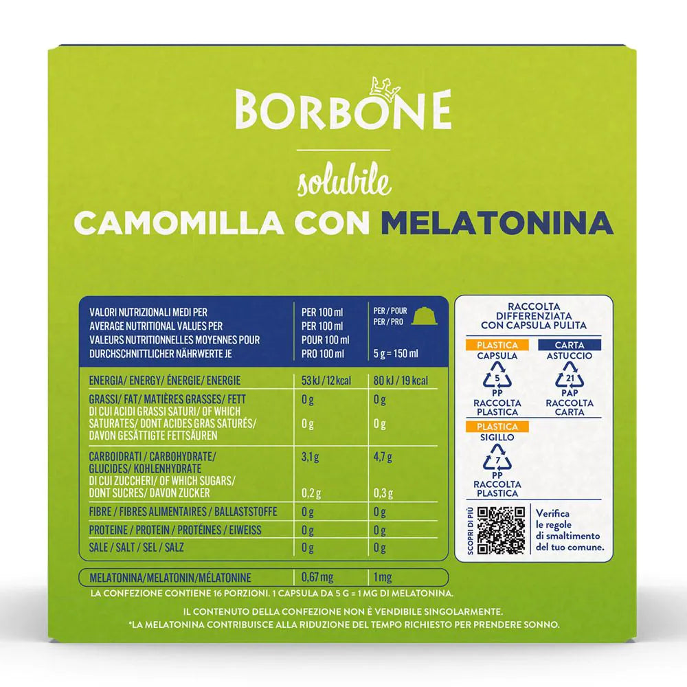 16 Capsule Borbone Compatibili Dolce Gusto Camomilla con Melatonina