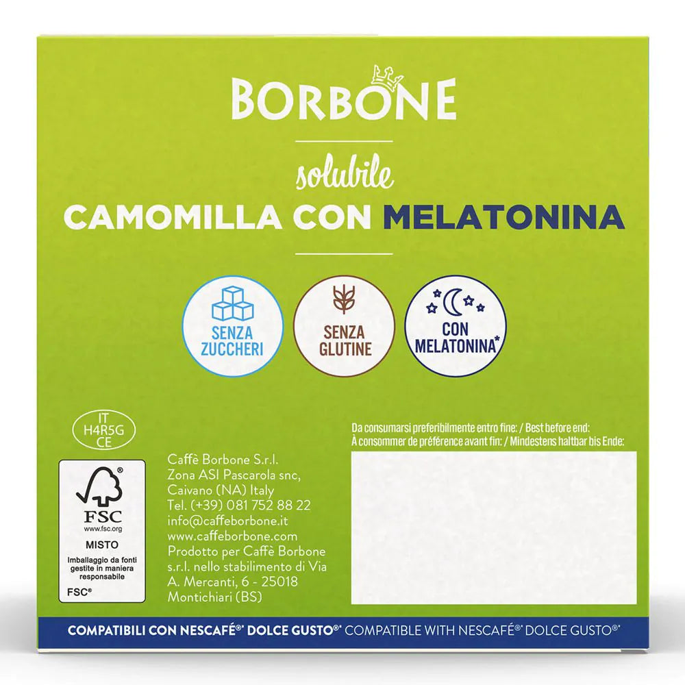 16 Capsule Borbone Compatibili Dolce Gusto Camomilla con Melatonina