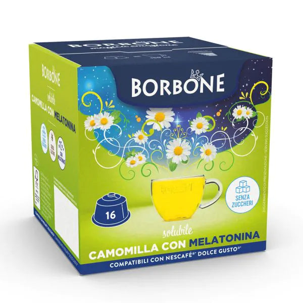 16 Capsule Borbone Compatibili Dolce Gusto Camomilla con Melatonina