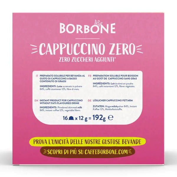 16 Capsule Borbone Compatibili Dolce Gusto Cappuccino Zero
