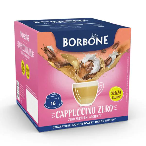 16 Capsule Borbone Compatibili Dolce Gusto Cappuccino Zero