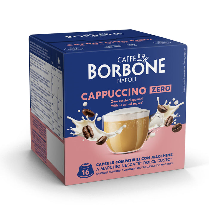 16 Capsule Borbone Compatibili Dolce Gusto Cappuccino Zero