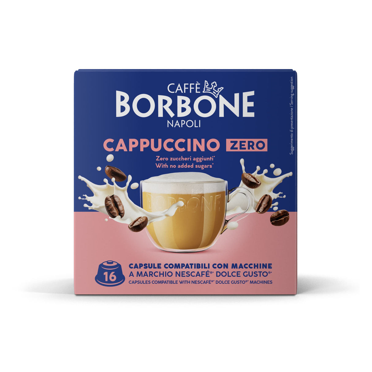 16 Capsule Borbone Compatibili Dolce Gusto - Cappuccino Zero Senza zucchero